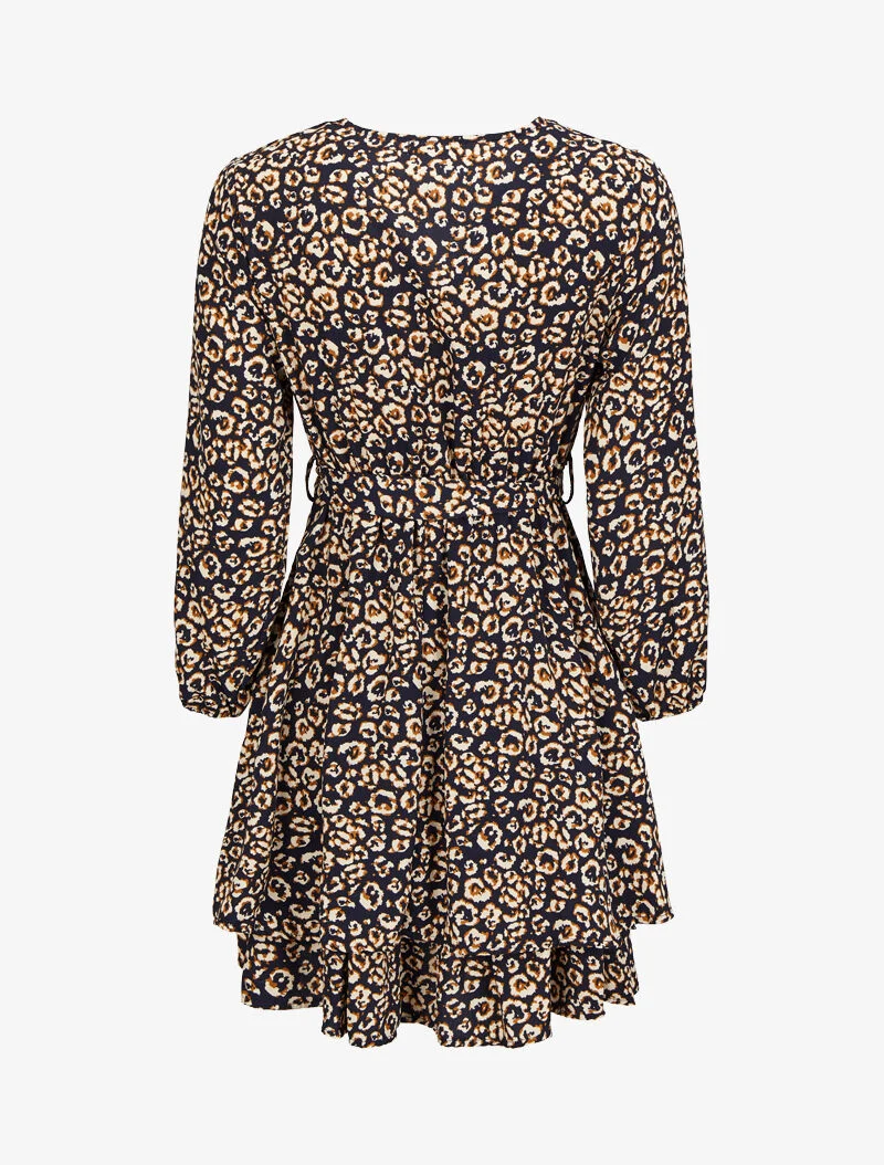 Leopardenmuster Skaterkleid - Marine