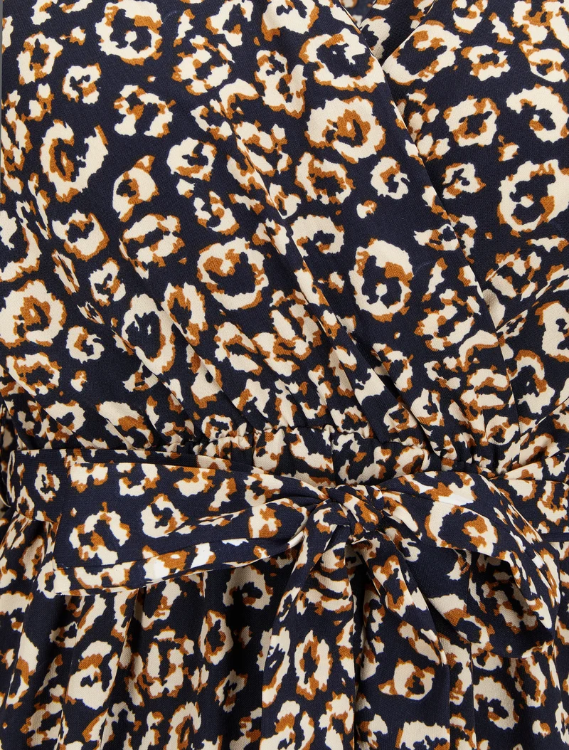 Leopardenmuster Skaterkleid - Marine