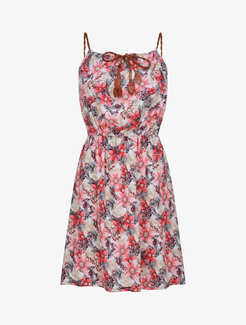 Skaterkleid mit Mehrblumenmuster - Rose
