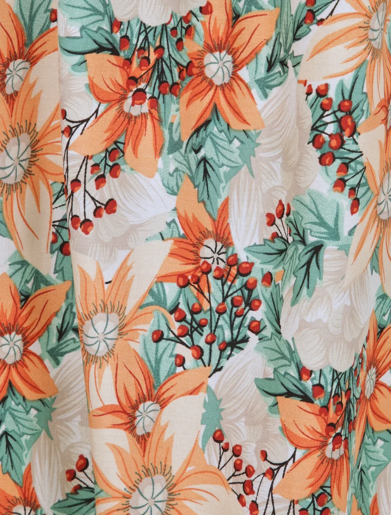 Skaterkleid mit Mehrblumenmuster - Grün