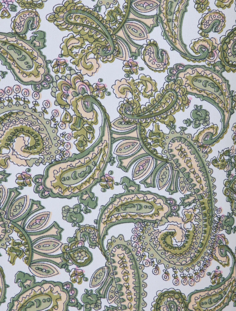 Bedrucktes Mosaik-Top mit geflochtenen Trägern - Grün