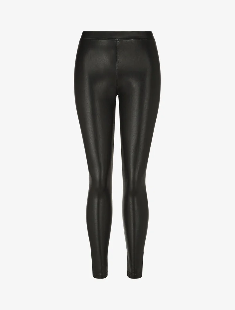 Kunstleder-Leggings in Standardgröße - Schwarz