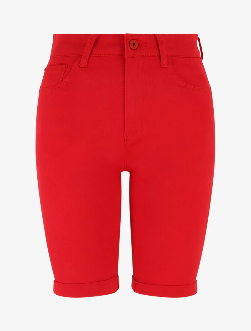 Bermuda Push-up einfarbig - Rot