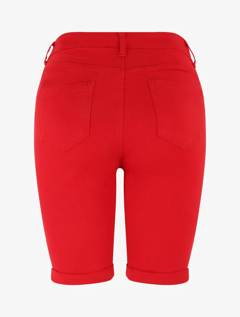 Bermuda Push-up einfarbig - Rot