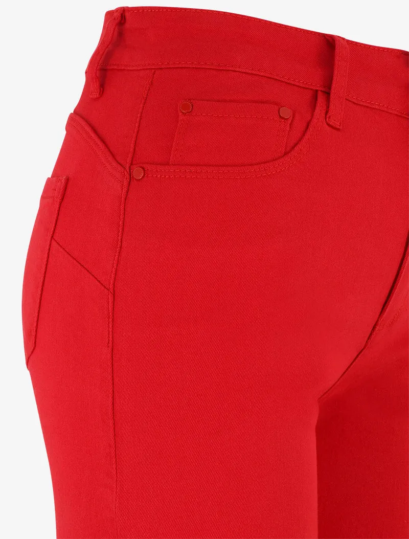 Bermuda Push-up einfarbig - Rot