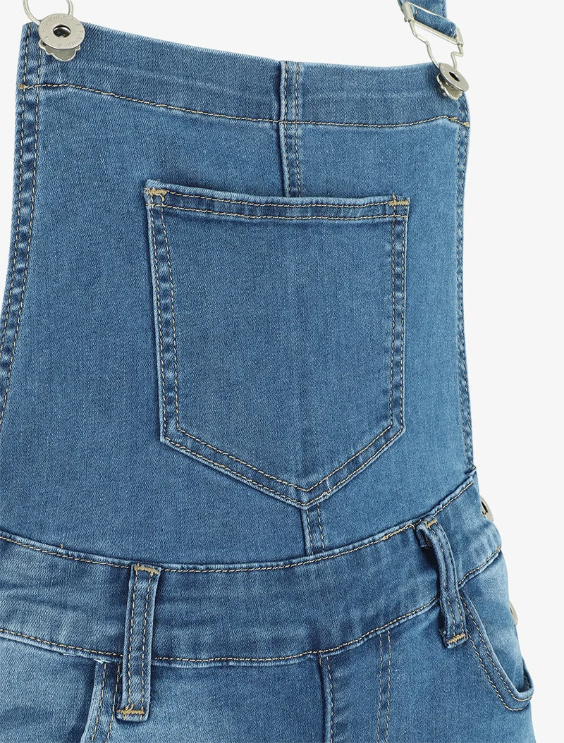 Kurze Jeans-Latzhose - Blau