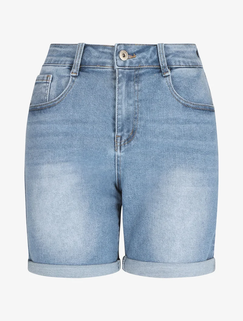 Schmal geschnittener Jeansshorts mit normaler Bundhöhe - Hellblau