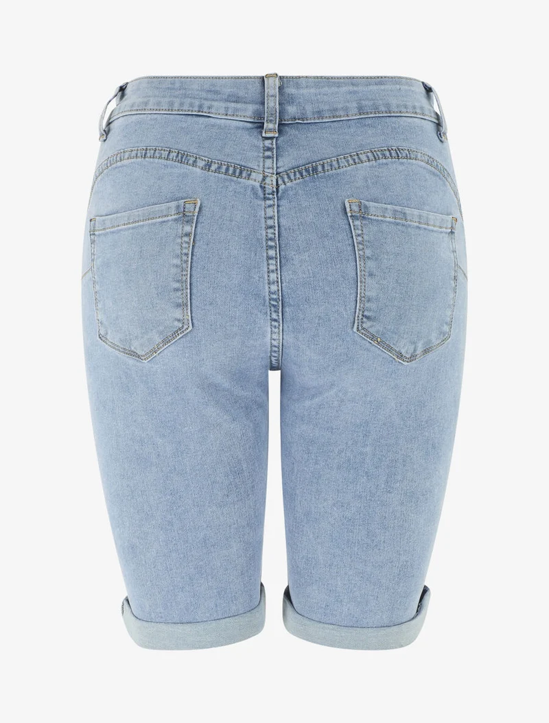 Bermuda Push-up mit leichten Rissen - Blau