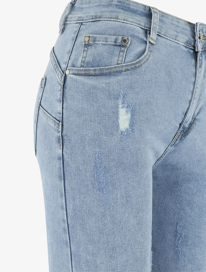 Bermuda Push-up mit leichten Rissen - Blau