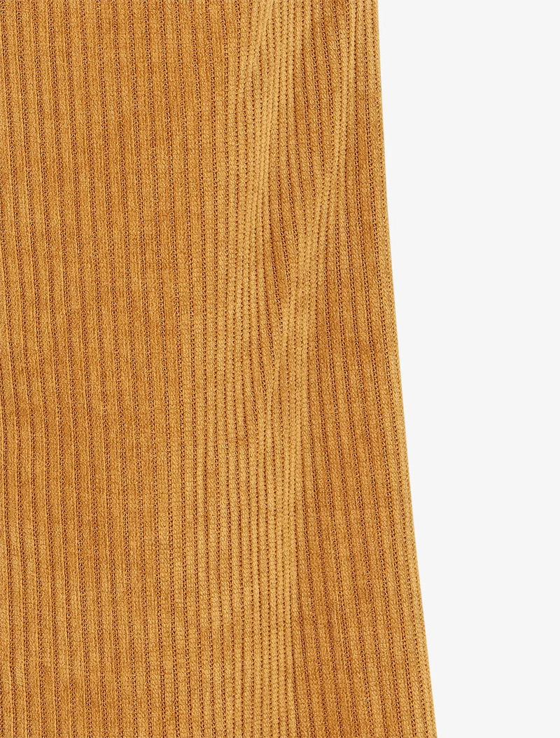 Weite Hose aus Cordstoff - Kamel
