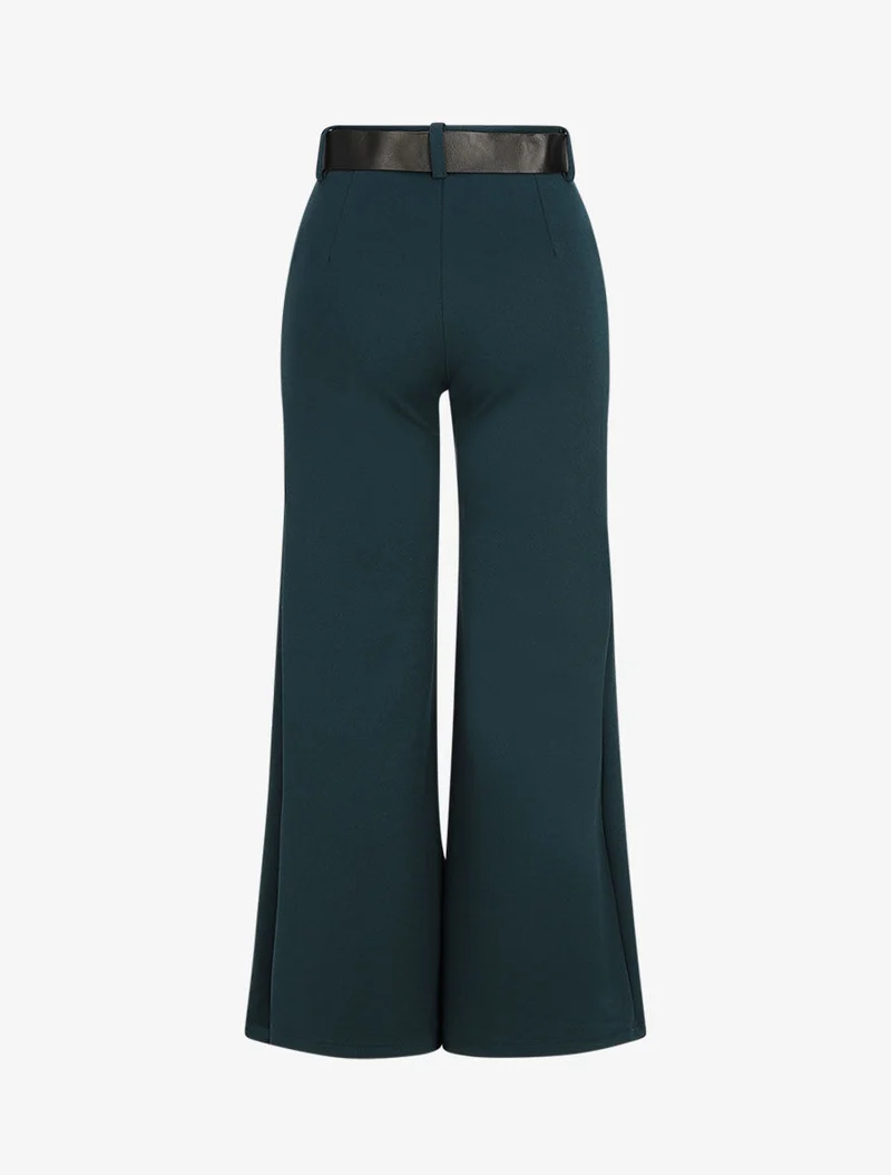 Weite Hose mit hohem Bund - Blau