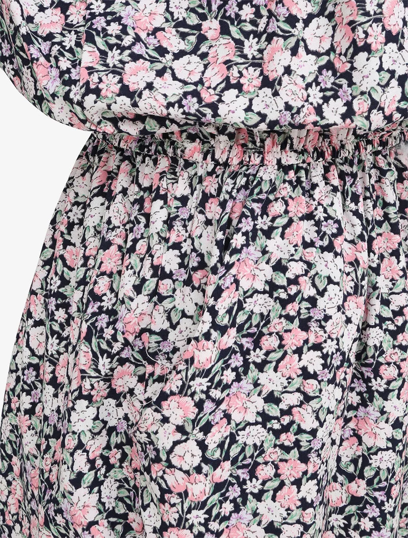 Blumenmuster Jumpsuit - Mitternachtsblau