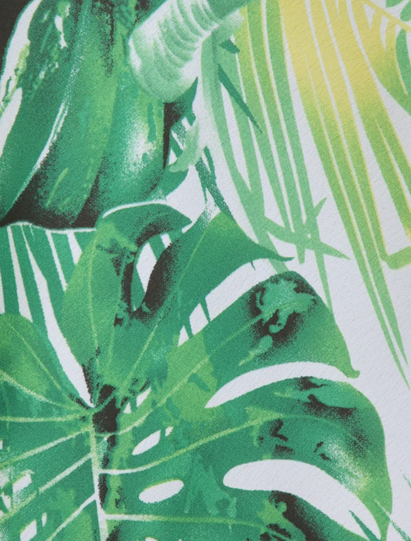 Oberteil mit Palmen- und Bananenblätter-Print - Grün