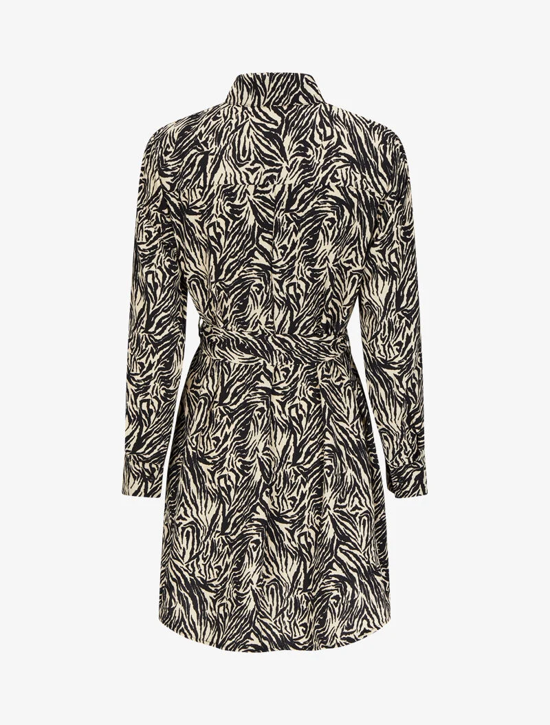 Zebra-Print-Hemdkleid - Weiß/schwarz