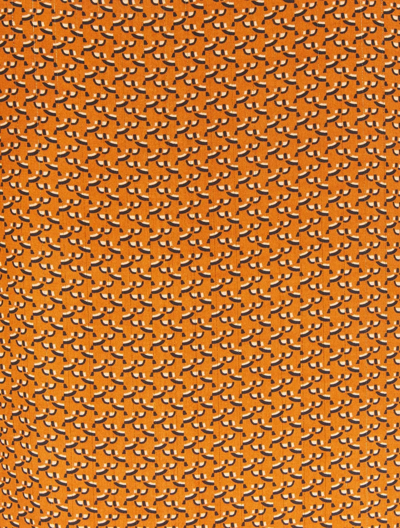 Bluse mit Lavallière-Kragen und grafischem Print - Orange