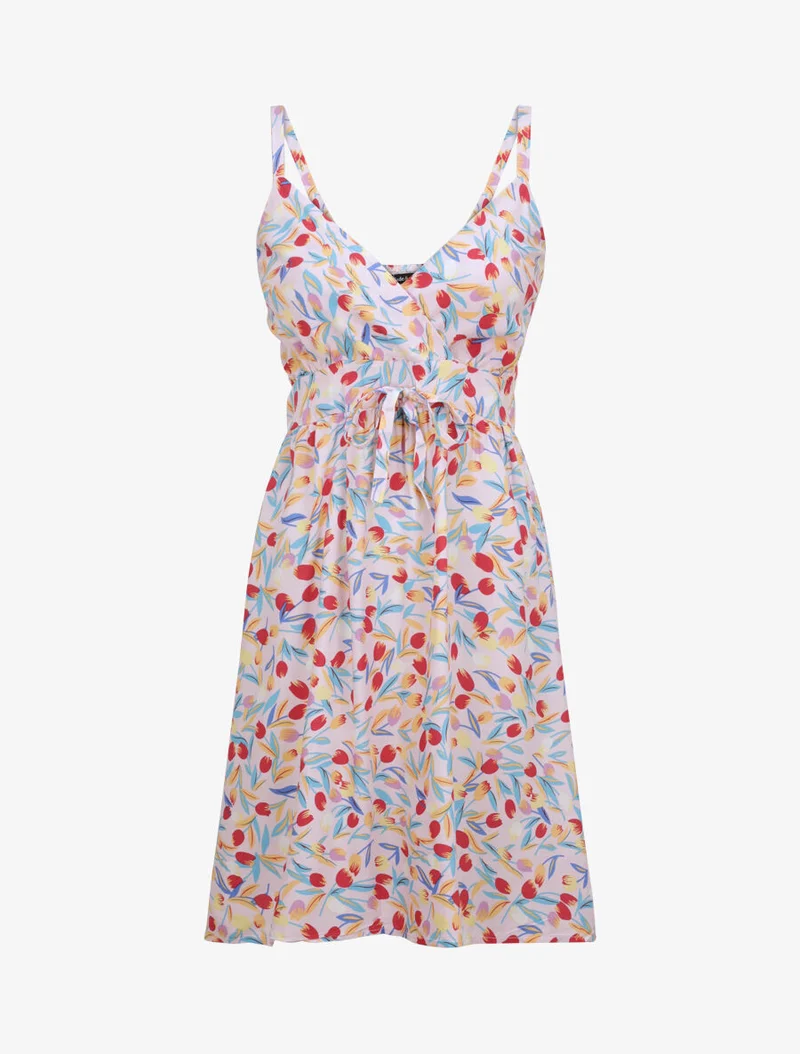 Rosen bedrucktes Skaterkleid - Rose