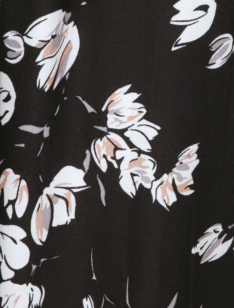 Tulpen bedruckte Haremshose - Schwarz