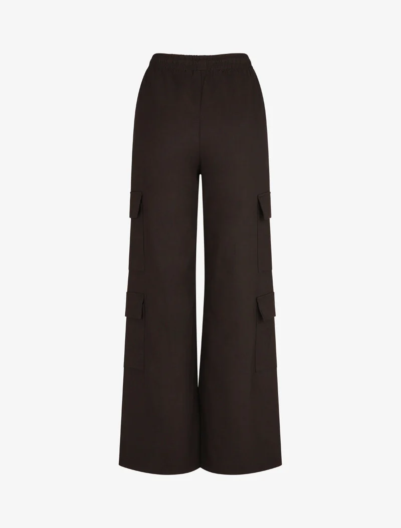 Cargo-Hose mit hoher Taille und geradem Schnitt - Schwarz