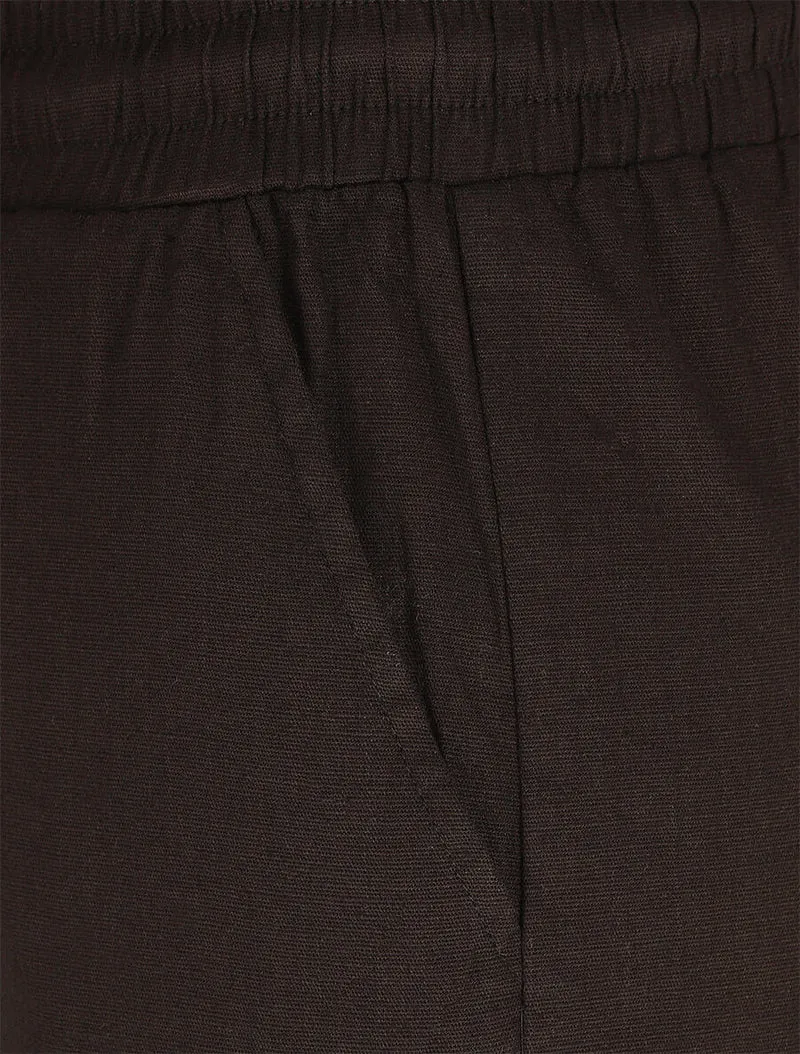 Cargo-Hose mit hoher Taille und geradem Schnitt - Schwarz
