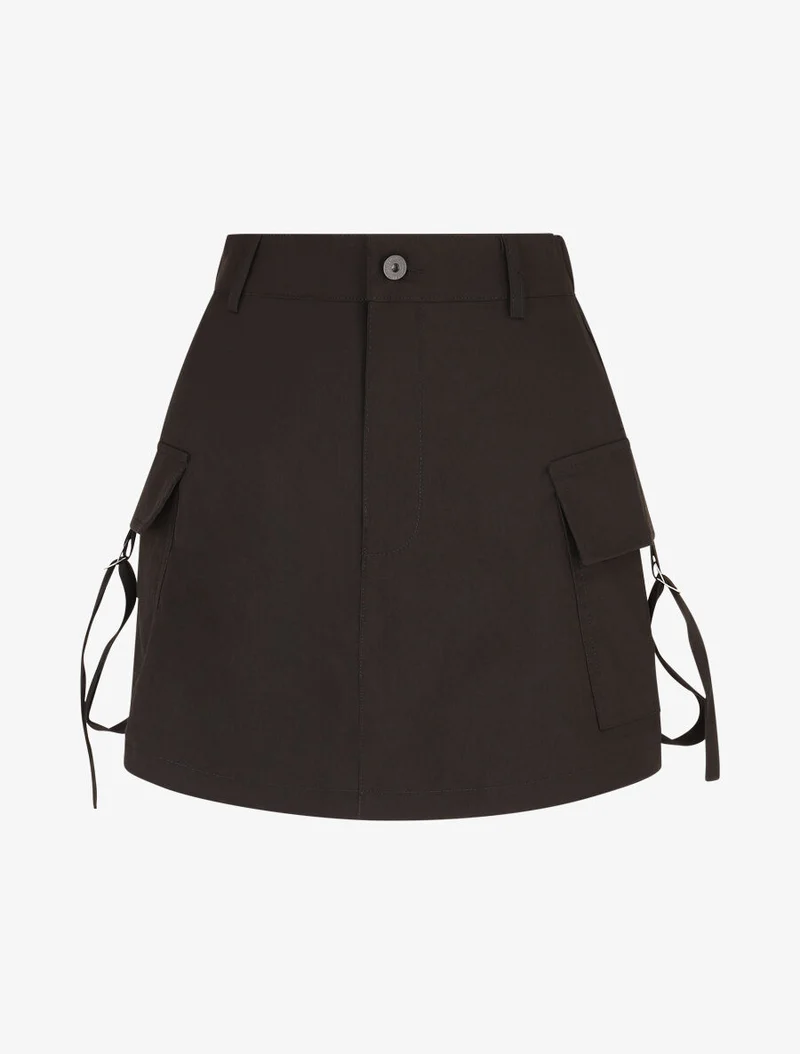 Cargo-Shortsrock einfarbig - Schwarz
