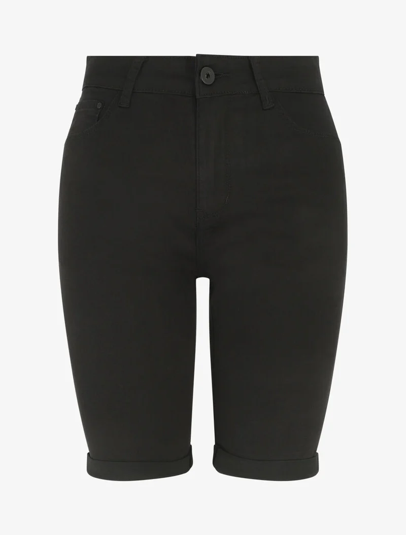 Bermuda Push-up einfarbig - Schwarz