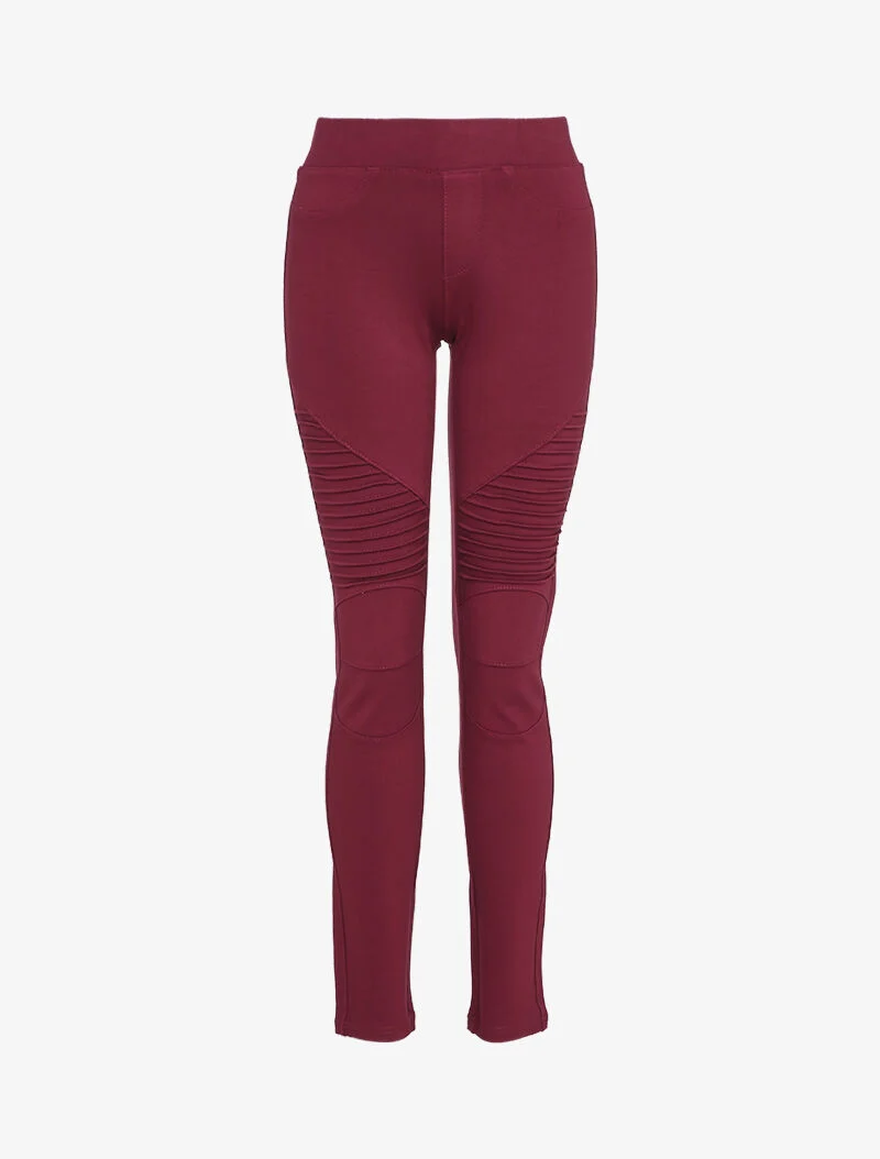 Stylisierte Schenkel-Leggings - Bordeaux