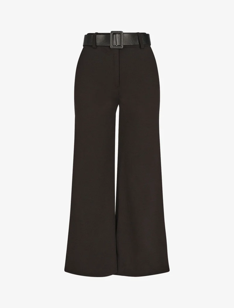 Weite Hose mit hohem Bund - Schwarz
