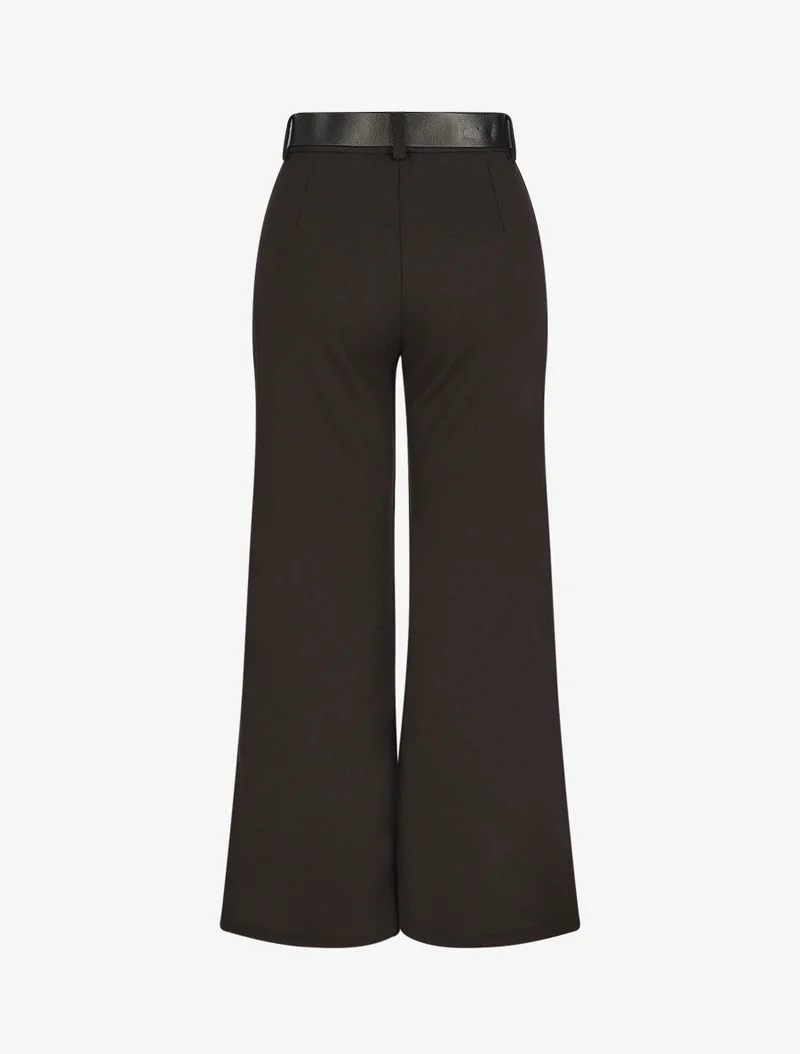 Weite Hose mit hohem Bund - Schwarz