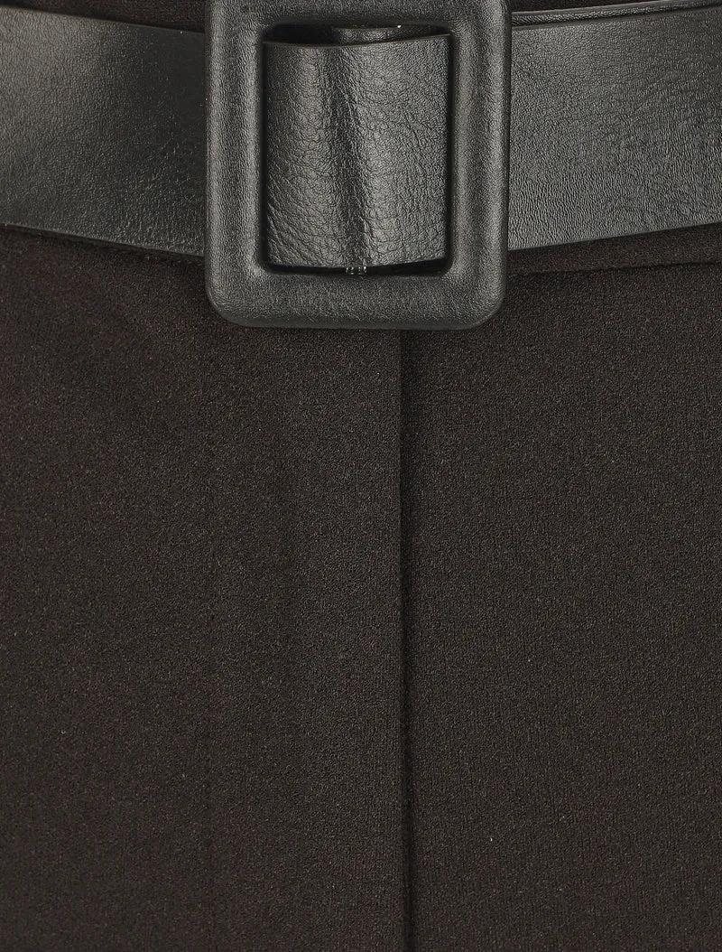 Weite Hose mit hohem Bund - Schwarz