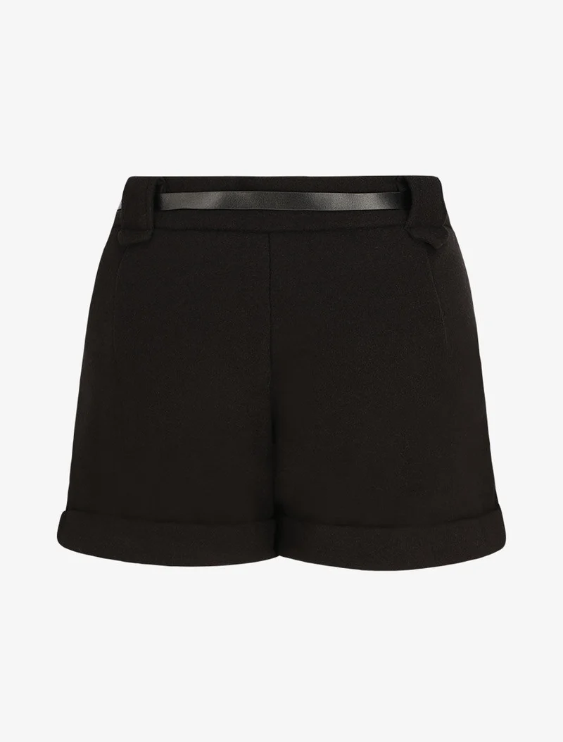 Filzshorts geradeaus - Schwarz
