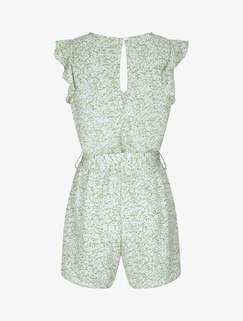 Blumenmuster-Jumpsuit - Grün