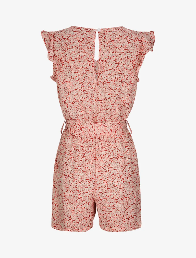 Blumenmuster-Jumpsuit - Rot