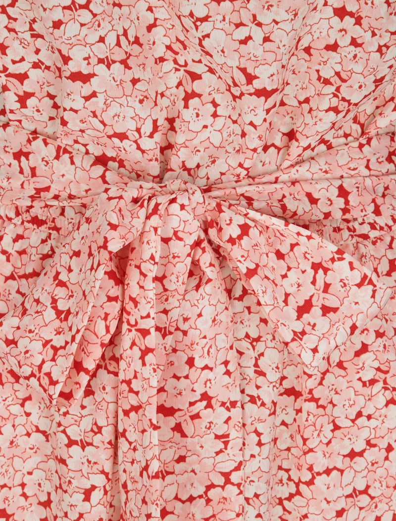 Blumenmuster-Jumpsuit - Rot
