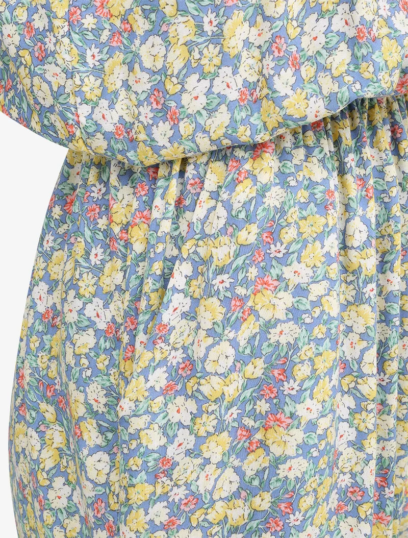 Blumenmuster Jumpsuit - Blau