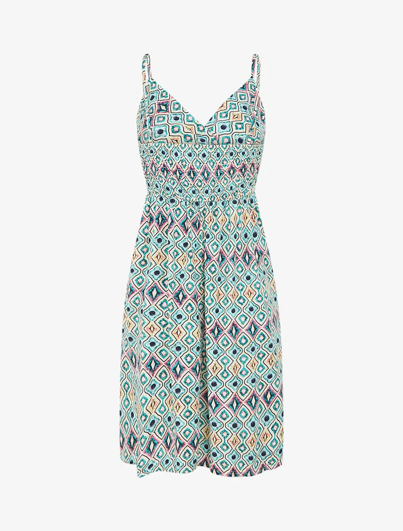 Kurzes Kleid mit grafischem Print - Grün