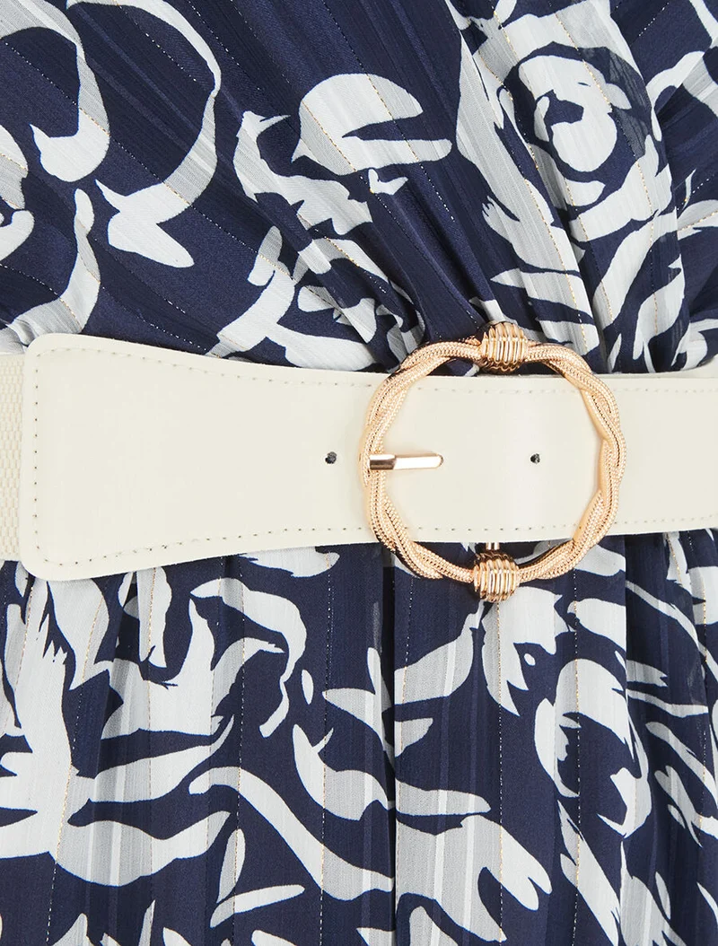 Midikleid mit irisierendem Blumenmuster - Marine