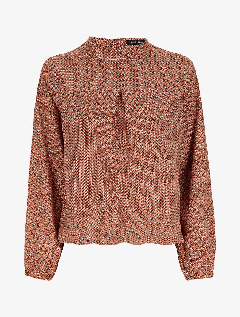 Bluse mit geometrischen Mustern - Rot