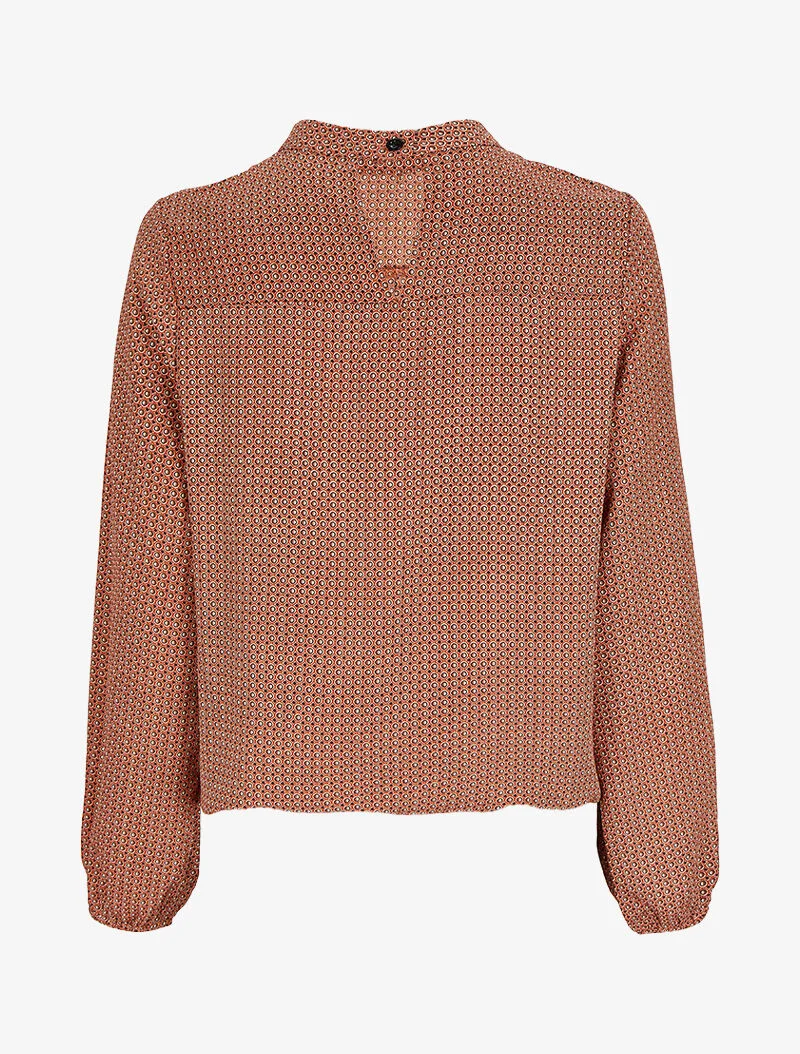 Bluse mit geometrischen Mustern - Rot