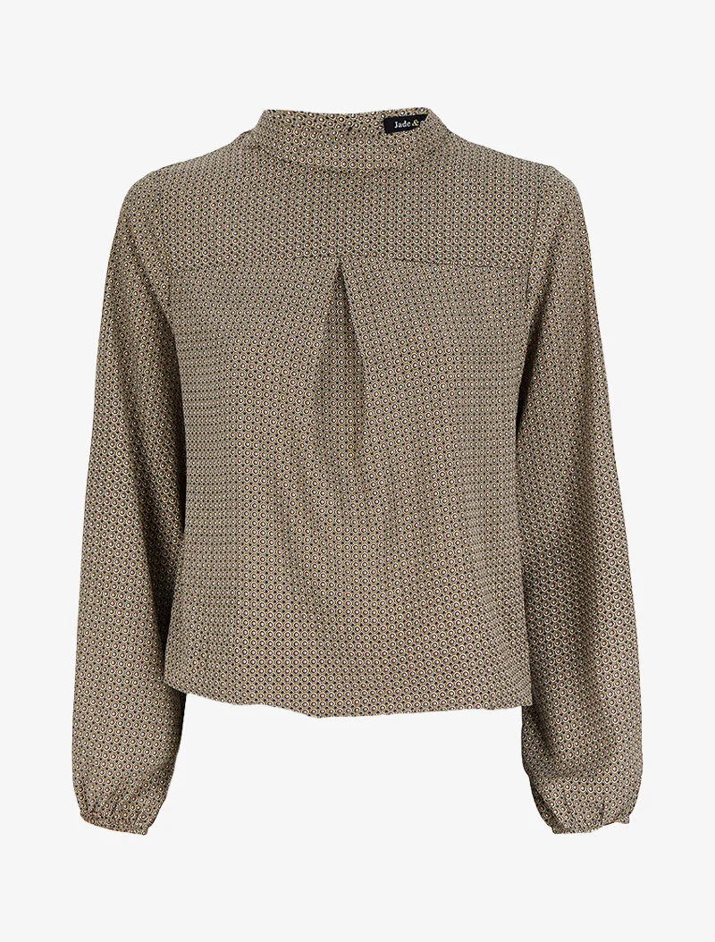 Bluse mit geometrischen Mustern - Grün