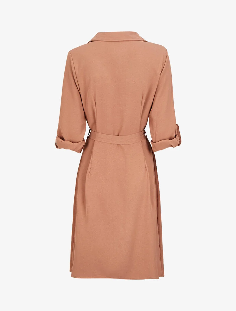 Knielanges Hemdkleid mit Klappentaschen - Puderrosa