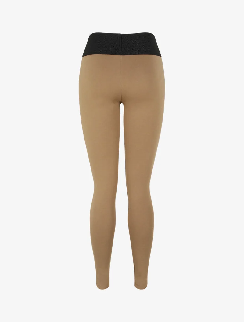 Texturierte Leggings mit kleinem Reißverschluss an der Taille - Maulwurf