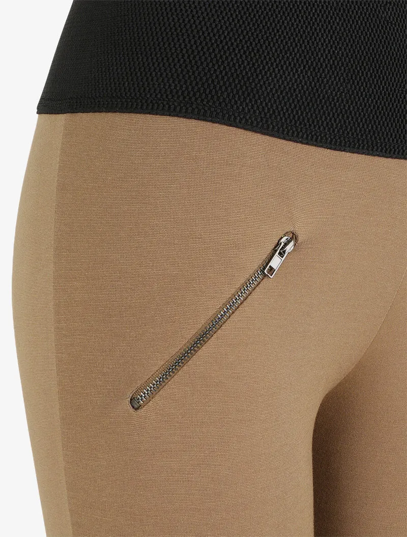 Texturierte Leggings mit kleinem Reißverschluss an der Taille - Maulwurf