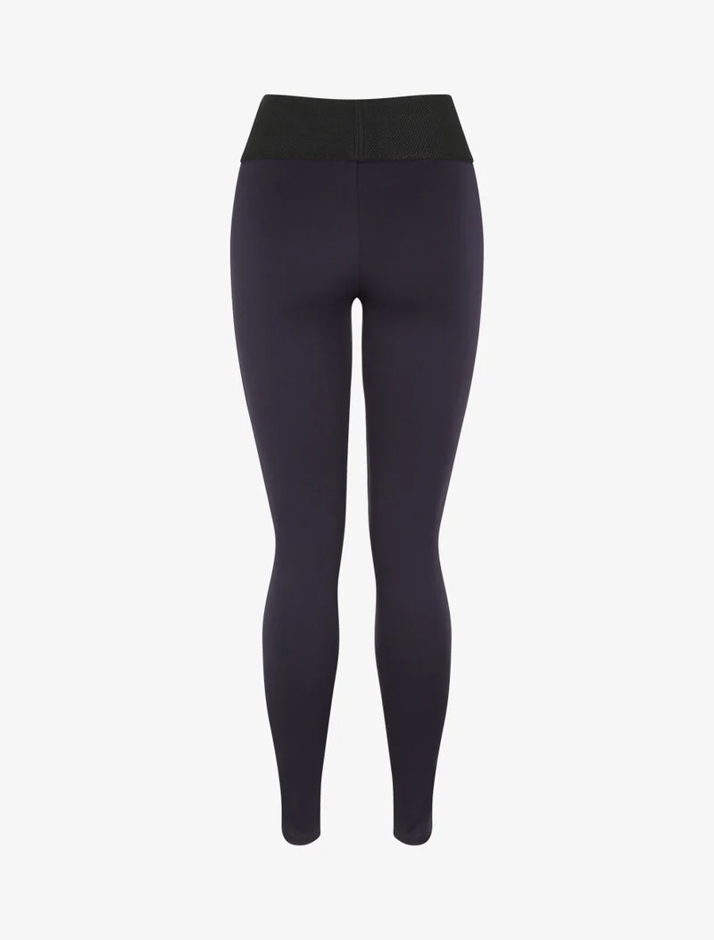 Ultra-skinny Leggings mit texturierter Taille und kleinen Reißverschlüssen - Marine