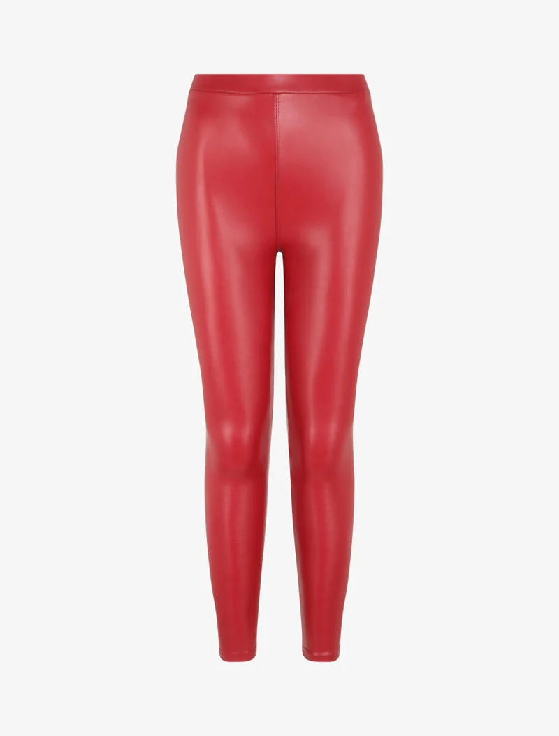 Ultra-skinny Leggings aus Kunstleder - Rot