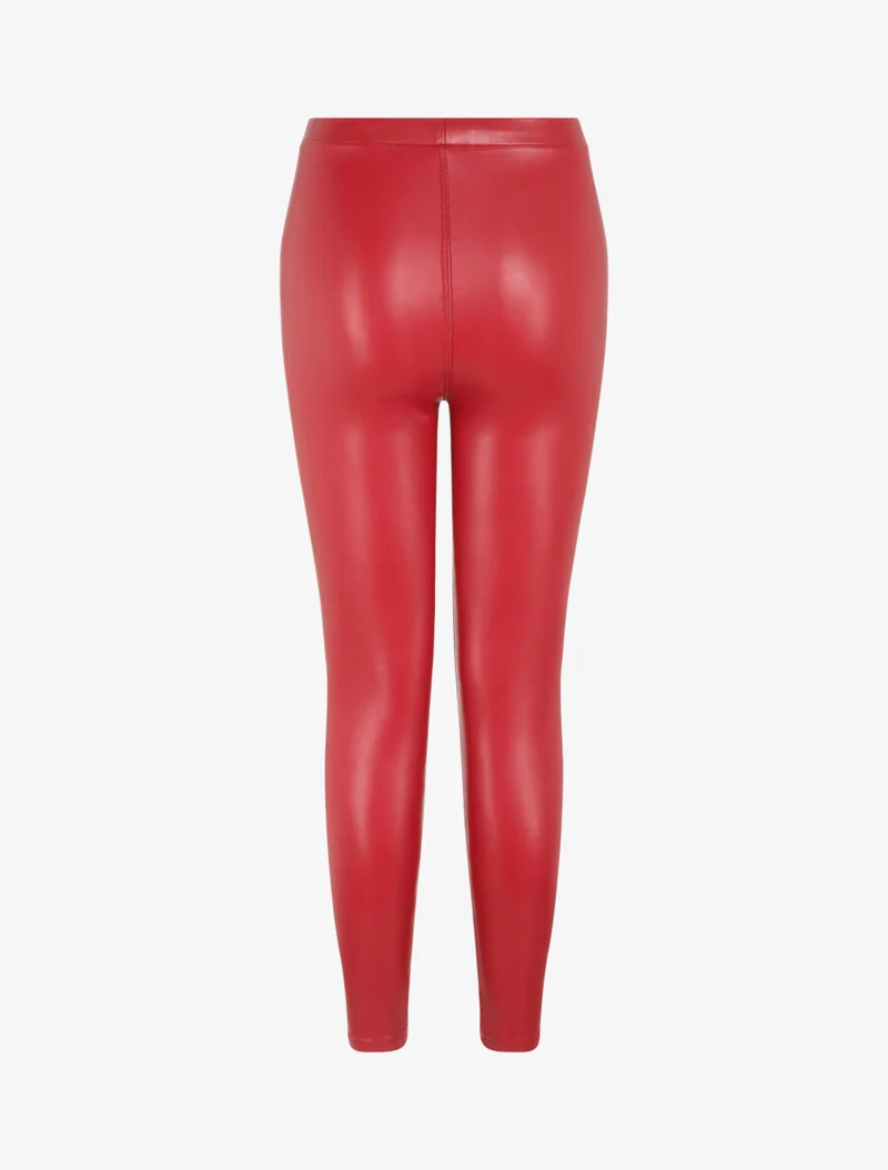 Ultra-skinny Leggings aus Kunstleder - Rot