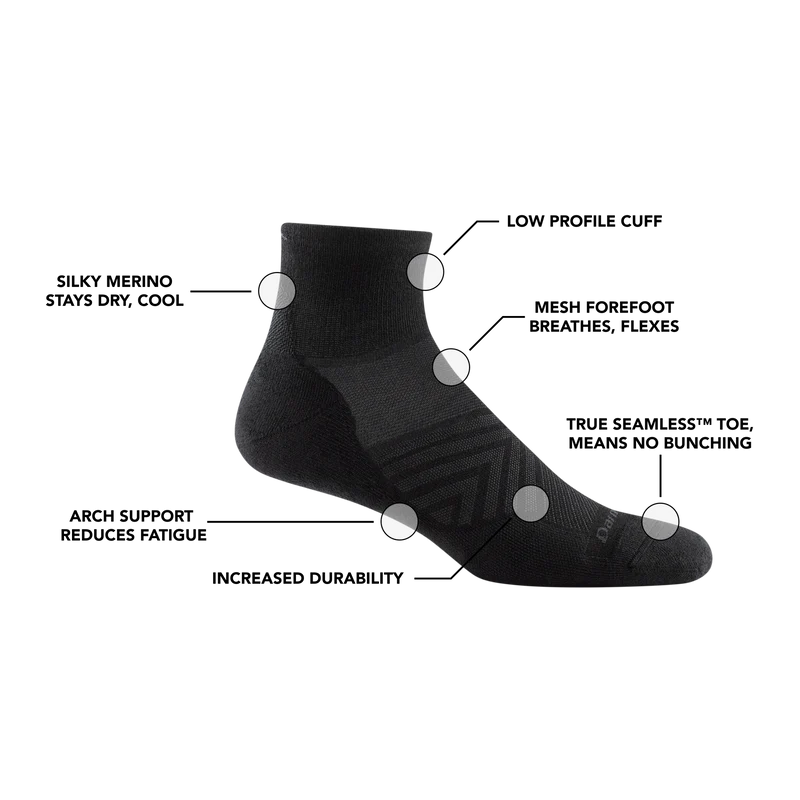 Men's Run Quarter Cushioned Ultra-Lightweight Running Socks