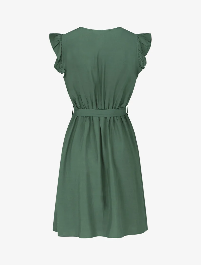 Unifarbenes Midikleid - Tannengrün