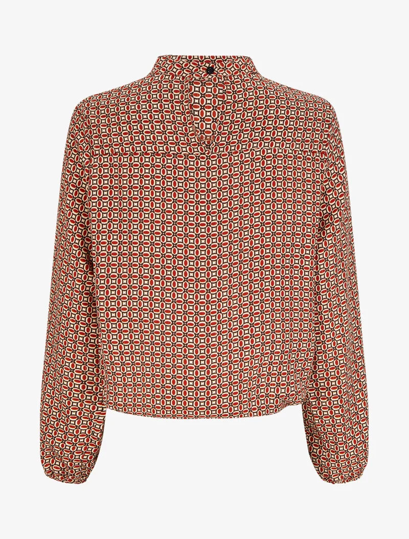 Bluse mit grafischen Mustern - Rot