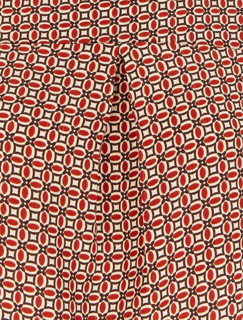 Bluse mit grafischen Mustern - Rot