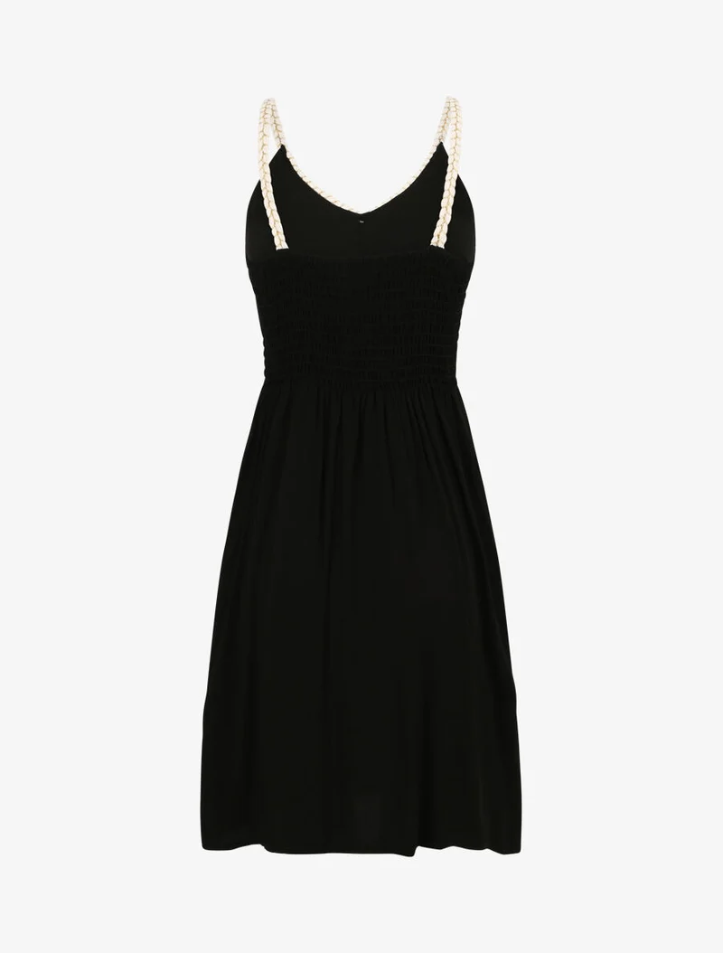 Kleid mit Trägern im Seil-Stil - Schwarz
